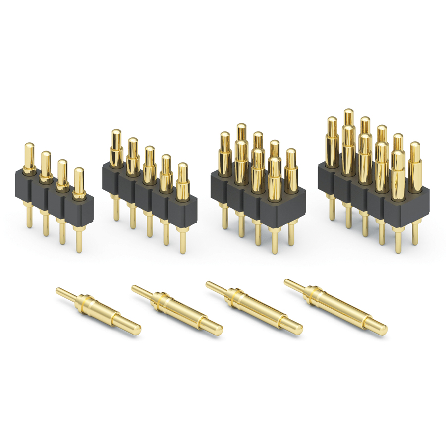Spring Loaded Pins Connectors Delivers 114mm Mid Stroke Distance Electronic Products